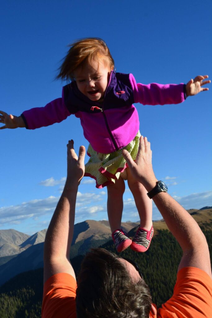 child in mountain air